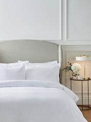 Liddell White 400 Thread Count Egyptian Cotton Duvet Cover and Pillowcase Set - Image 1 of 3