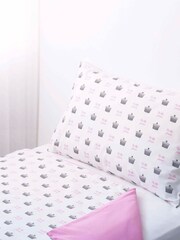 Rachel Riley White My Little Princess 100% Cotton Duvet Cover and Pillowcase Set - Image 1 of 3