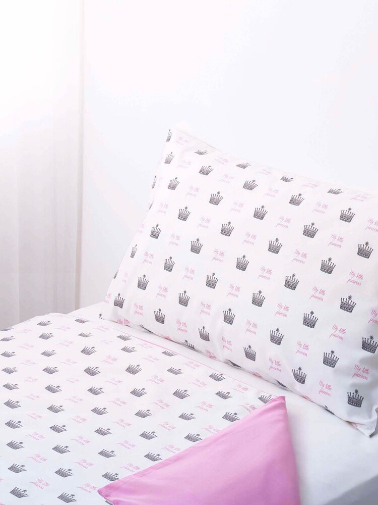 Rachel Riley White My Little Princess 100% Cotton Duvet Cover and Pillowcase Set - Image 1 of 3