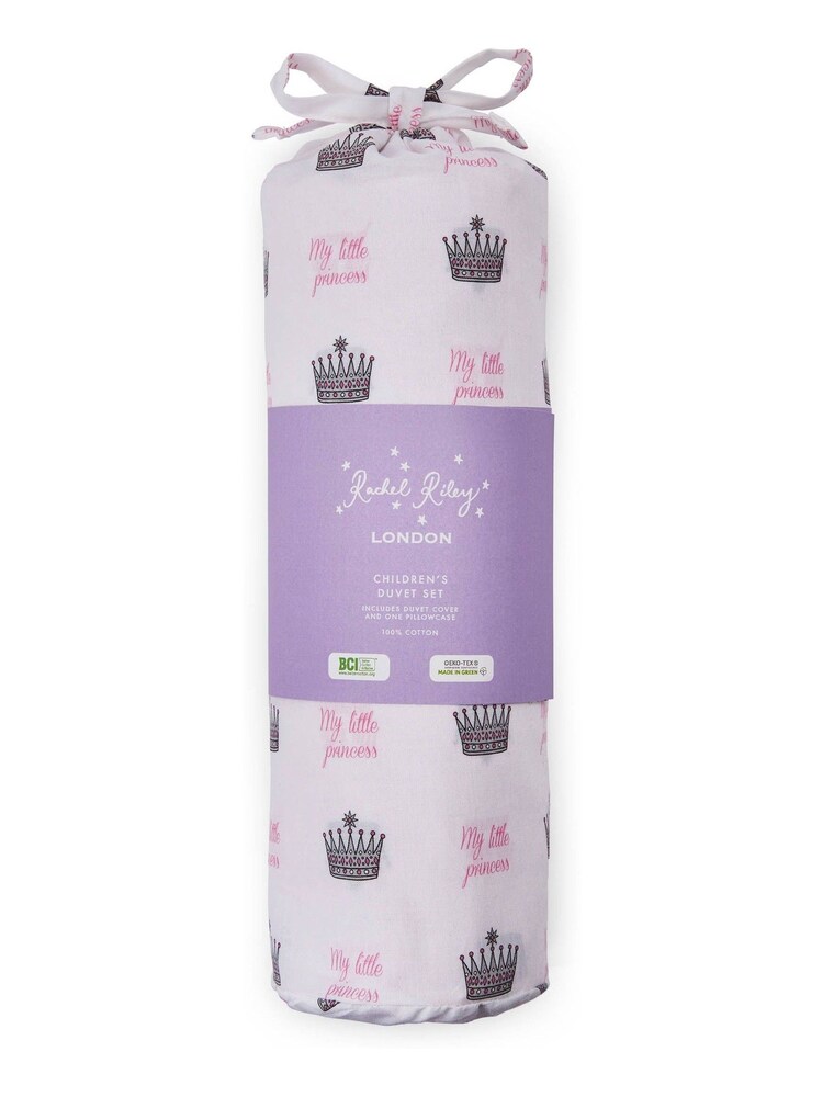 Rachel Riley White My Little Princess 100% Cotton Duvet Cover and Pillowcase Set - Image 3 of 3