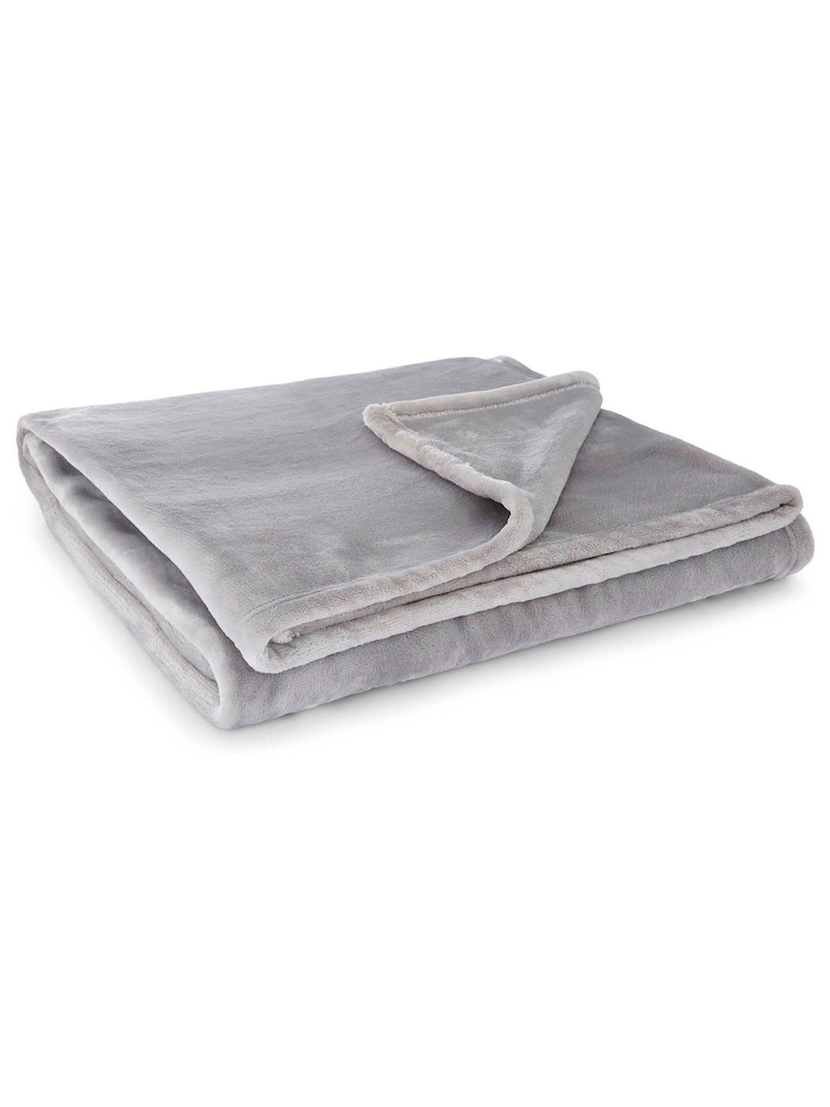 Martex Blankets Grey Sheared Mink 100% Cotton Blanket - Image 2 of 3