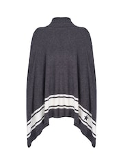 Mint Velvet Dark Grey Border Detail Poncho - Image 3 of 4