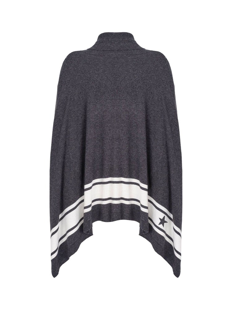 Mint Velvet Dark Grey Border Detail Poncho - Image 3 of 4