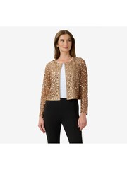 Adrianna Papell Metallic Sequin Mesh Jacket - Image 1 of 5
