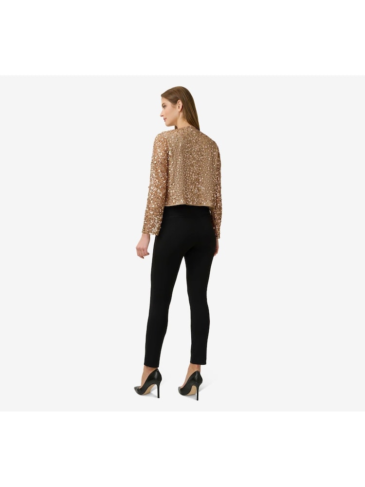 Adrianna Papell Metallic Sequin Mesh Jacket - Image 2 of 5