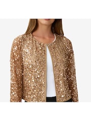 Adrianna Papell Metallic Sequin Mesh Jacket - Image 4 of 5
