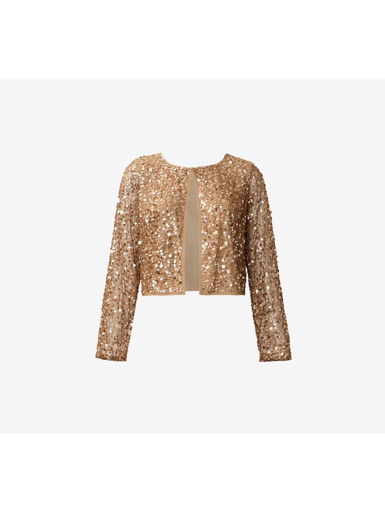 Adrianna Papell Metallic Sequin Mesh Jacket - Image 5 of 5