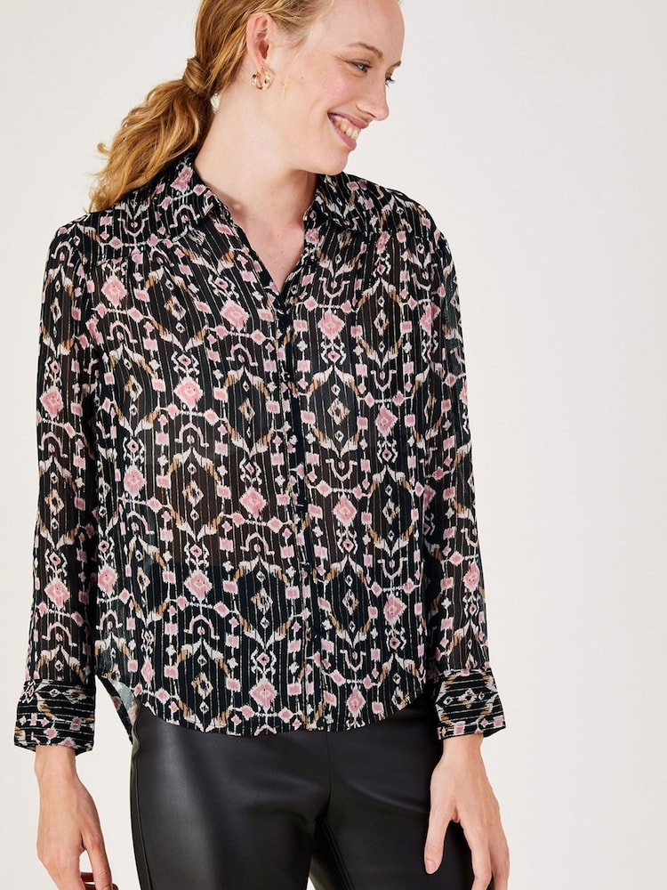 Monsoon Embroidered Poly Satin Black Pyjama Set - Image 2 of 3 Monsoon Embroidered Poly Satin Black Pyjama Set - Image 2 of 3