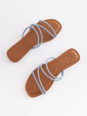 Blue Forever Comfort® Embellished Glittery Asymmetrical Strappy Mule Sandals - Image 2 of 5