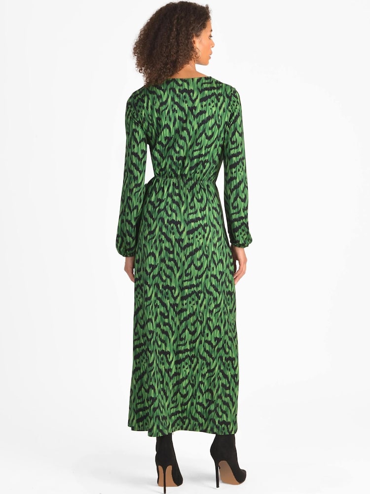 Ro&Zo Green Jersey Ring Detail Wrap Dress - Image 2 of 6