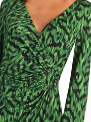 Ro&Zo Green Jersey Ring Detail Wrap Dress - Image 3 of 6