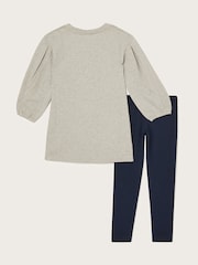 Monsoon Grey Unicorn Sweatshirt And Leggings Set - Image 2 of 3