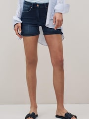 Blau - Lift Slim and Shape Shorts mit Aufschlag - Bild 1 von 6