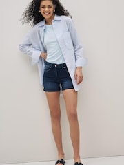 Blau - Lift Slim and Shape Shorts mit Aufschlag - Bild 2 von 6