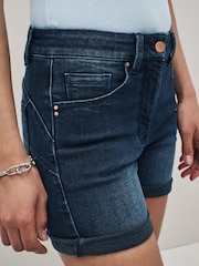Blau - Lift Slim and Shape Shorts mit Aufschlag - Bild 4 von 6