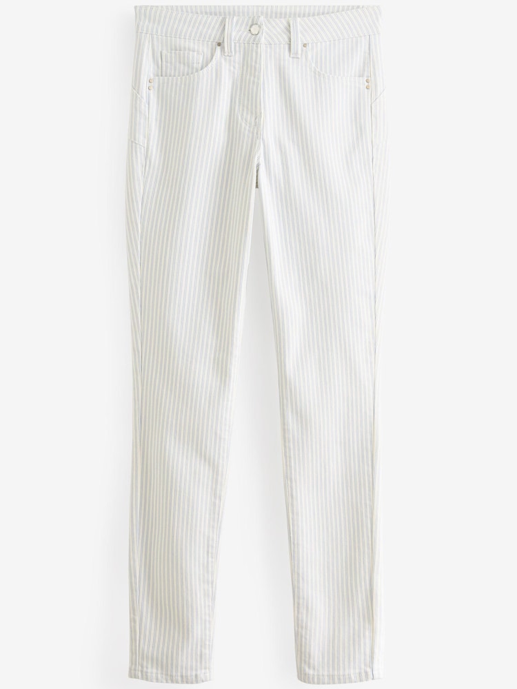 White Striped Lift, Slim And Shape Skinny Jeans - Image 1 of 1