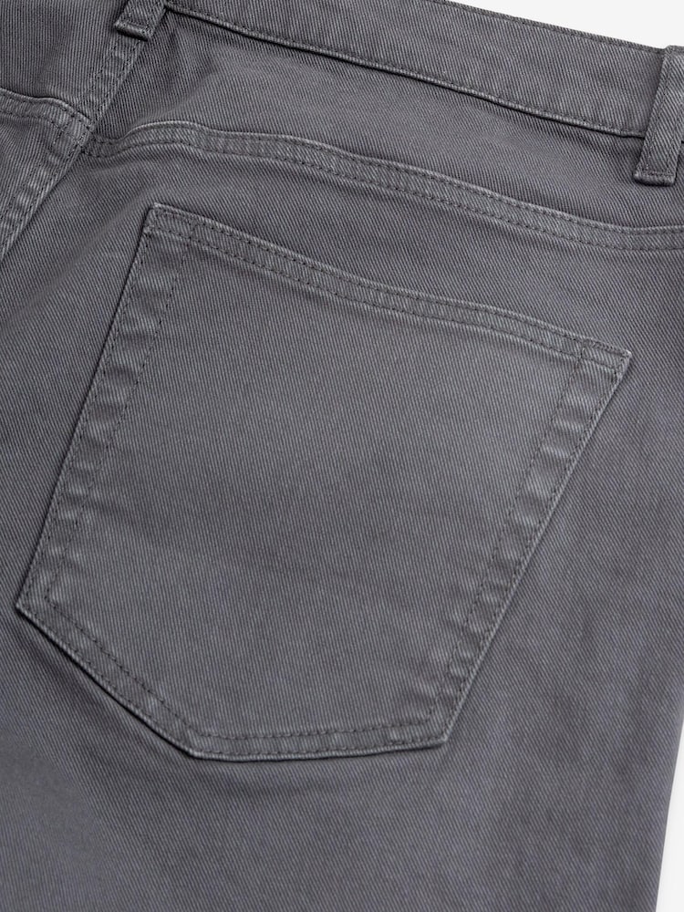 Charcoal Grey Straight Stretch Denim Shorts - Image 3 of 4
