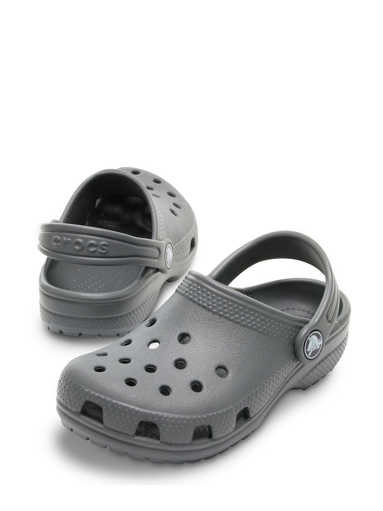 Crocs Grey Kids Unisex Classic Clogs - Image 4 of 9