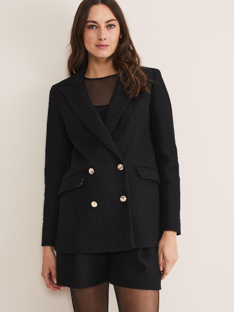 Phase Eight Black Bouclé Auden Co-Ord Blazer - Image 1 of 6