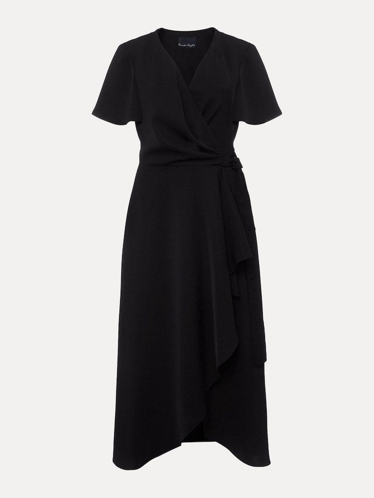 Phase Eight Black Frill Julissa Wrap Dress - Image 6 of 6