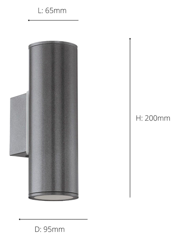 Eglo Grey Riga 2Light LED UpDown Exterior Outdoor Wall Light - Image 3 of 3