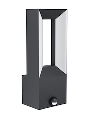 Eglo Grey Riforano Black Exterior Outdoor Wall Light with Sensor - Image 2 of 3