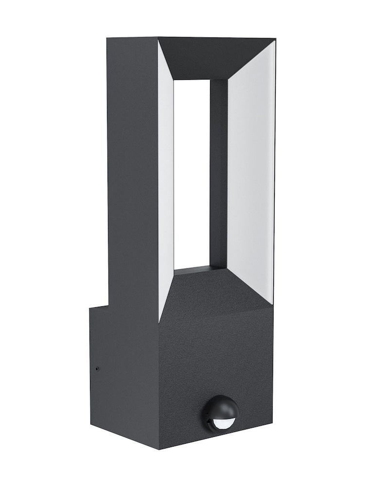 Eglo Grey Riforano Black Exterior Outdoor Wall Light with Sensor - Image 2 of 3