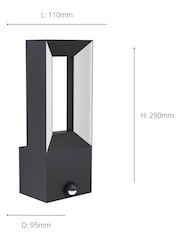 Eglo Grey Riforano Black Exterior Outdoor Wall Light with Sensor - Image 3 of 3