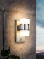 Eglo Silver Atollari LED 2Light Silver Exterior Outdoor Wall Light - Image 1 of 3