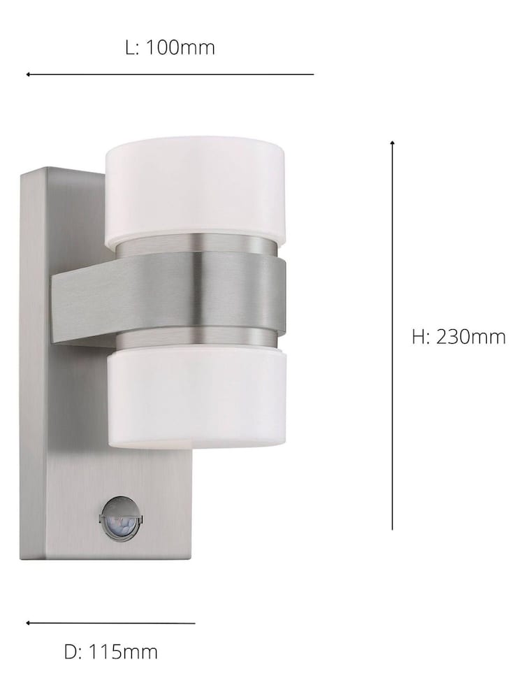 Eglo Silver Atollari LED 2Light Silver Exterior Outdoor Wall Light - Image 3 of 3