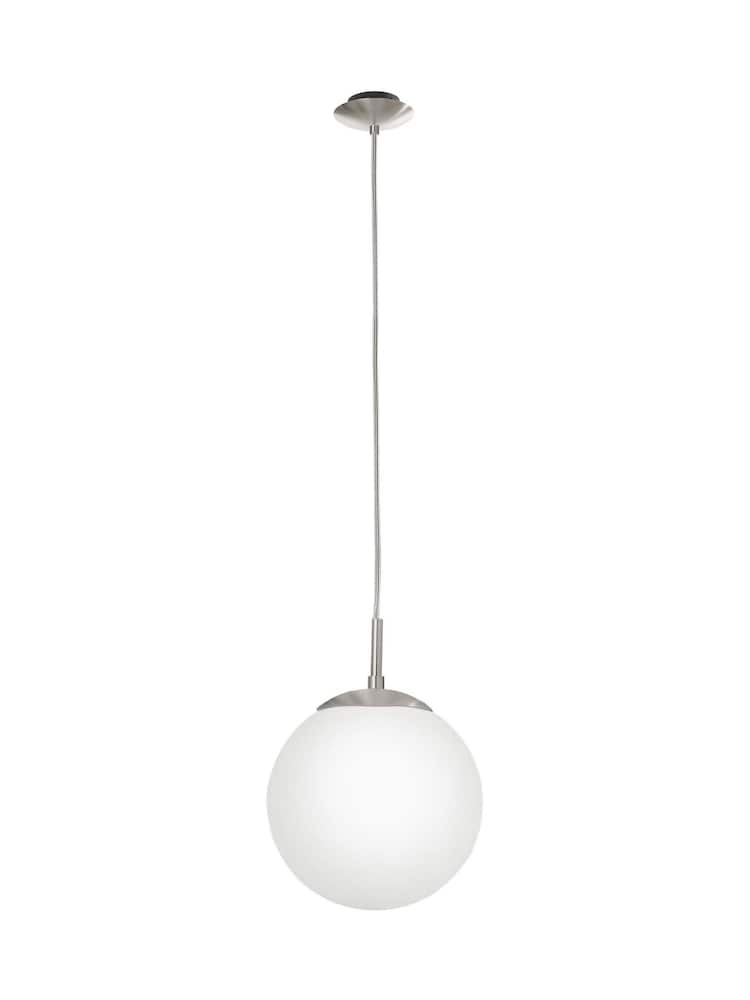 Eglo White Rondo 200 Opal & Nickel Matt Single Ceiling Light Pendant - Image 2 of 3