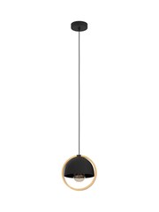 Eglo Black/Wood Callow 1 Light Ceiling Light Pendant - Image 2 of 3
