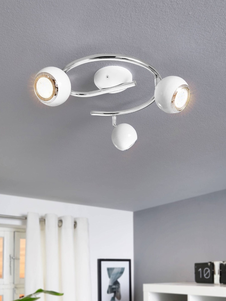 Eglo White Bimeda LED and Chrome Ceiling Light - Image 1 of 3
