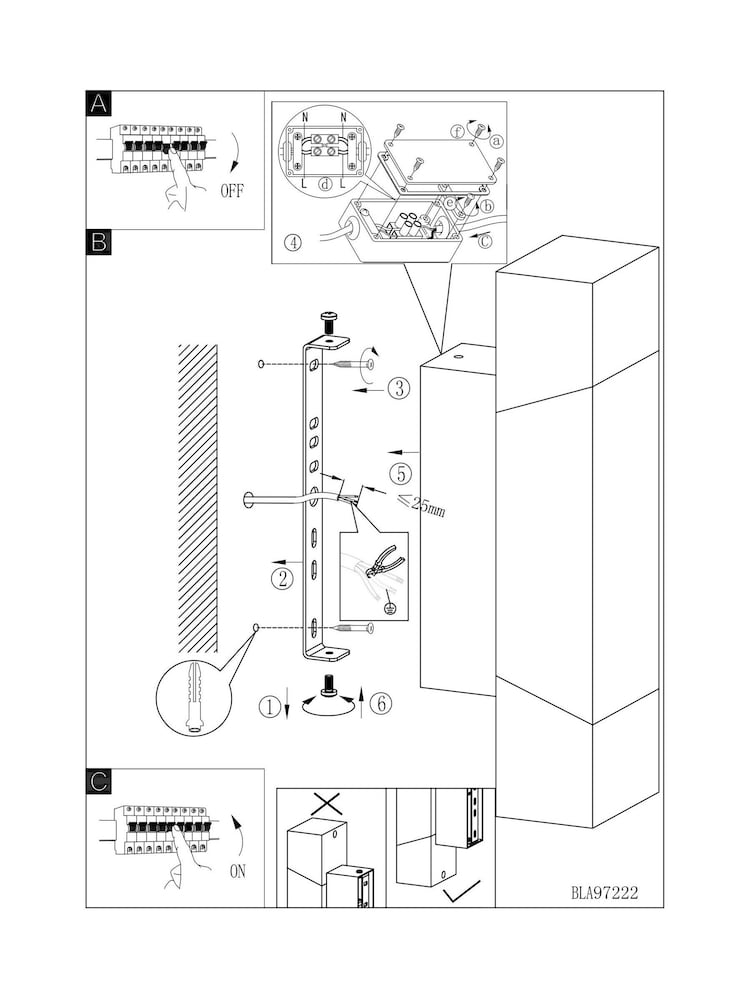 Eglo Grey Gorzano LED Glass Exterior Outdoor Wall Light - Image 5 of 5