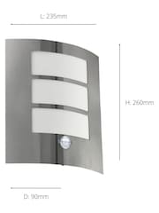 Eglo Silver City Stainless Steel Exterior Wall Light with Sensor - Image 3 of 3