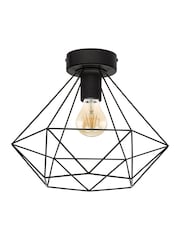 Eglo Black Tarbes 1 Light Geo Ceiling Light - Image 2 of 4