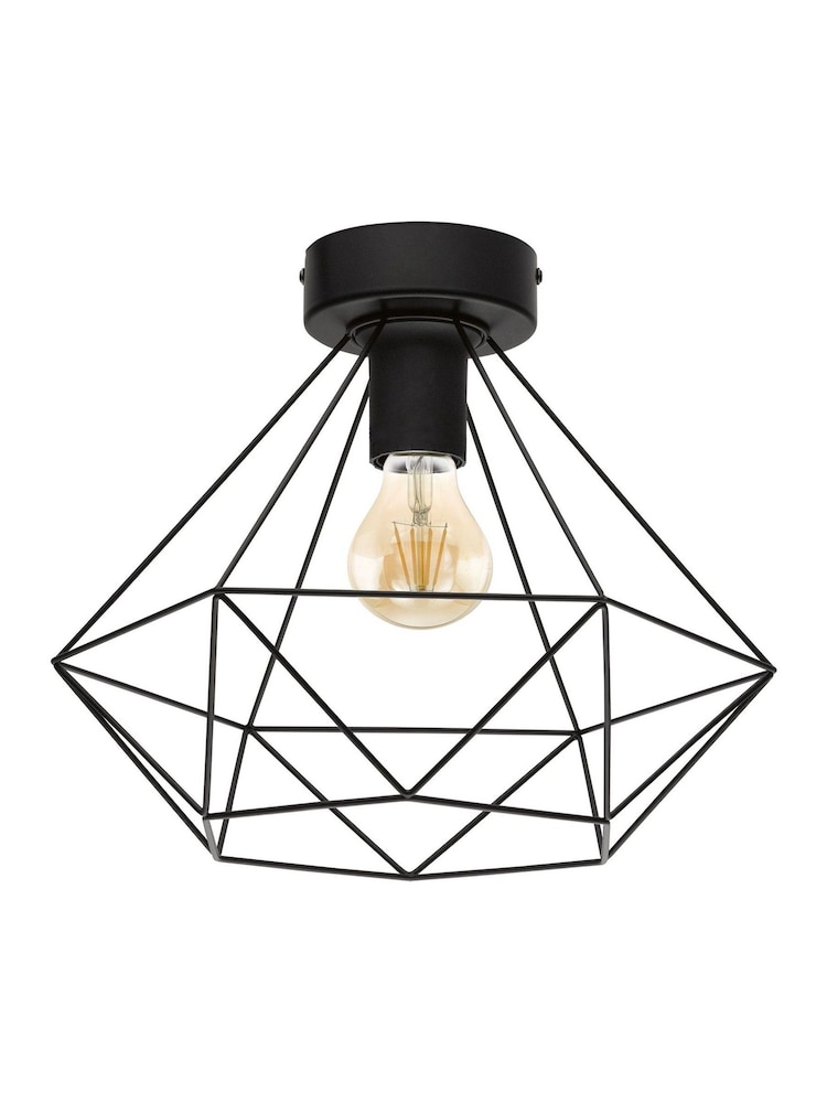 Eglo Black Tarbes 1 Light Geo Ceiling Light - Image 2 of 4