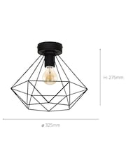 Eglo Black Tarbes 1 Light Geo Ceiling Light - Image 3 of 4