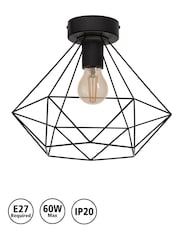 Eglo Black Tarbes 1 Light Geo Ceiling Light - Image 4 of 4