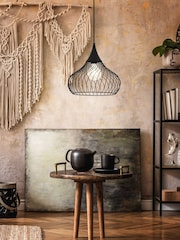 Eglo Black Staverton Wired Teardrop Shaped Single Ceiling Light Pendant - Image 2 of 4