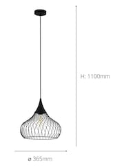 Eglo Black Staverton Wired Teardrop Shaped Single Ceiling Light Pendant - Image 4 of 4