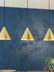 Eglo Brushed Gold Narices 3 Light Ceiling Light Pendant - Image 1 of 3