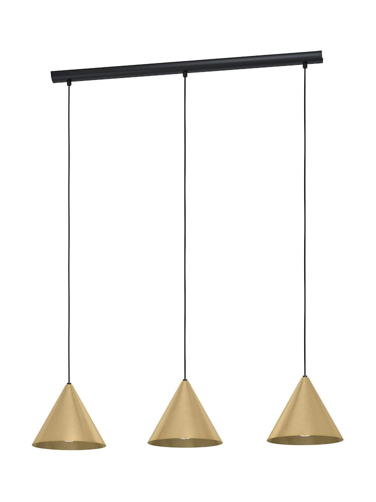 Eglo Brushed Gold Narices 3 Light Ceiling Light Pendant - Image 2 of 3