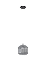 Eglo Grey Mantunalle Smoked Glass Single Ceiling Light Pendant - Image 2 of 3