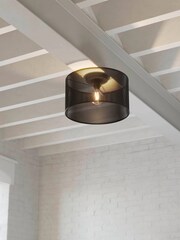 Eglo Black Manby Mesh Drum Ceiling Light - Image 1 of 3
