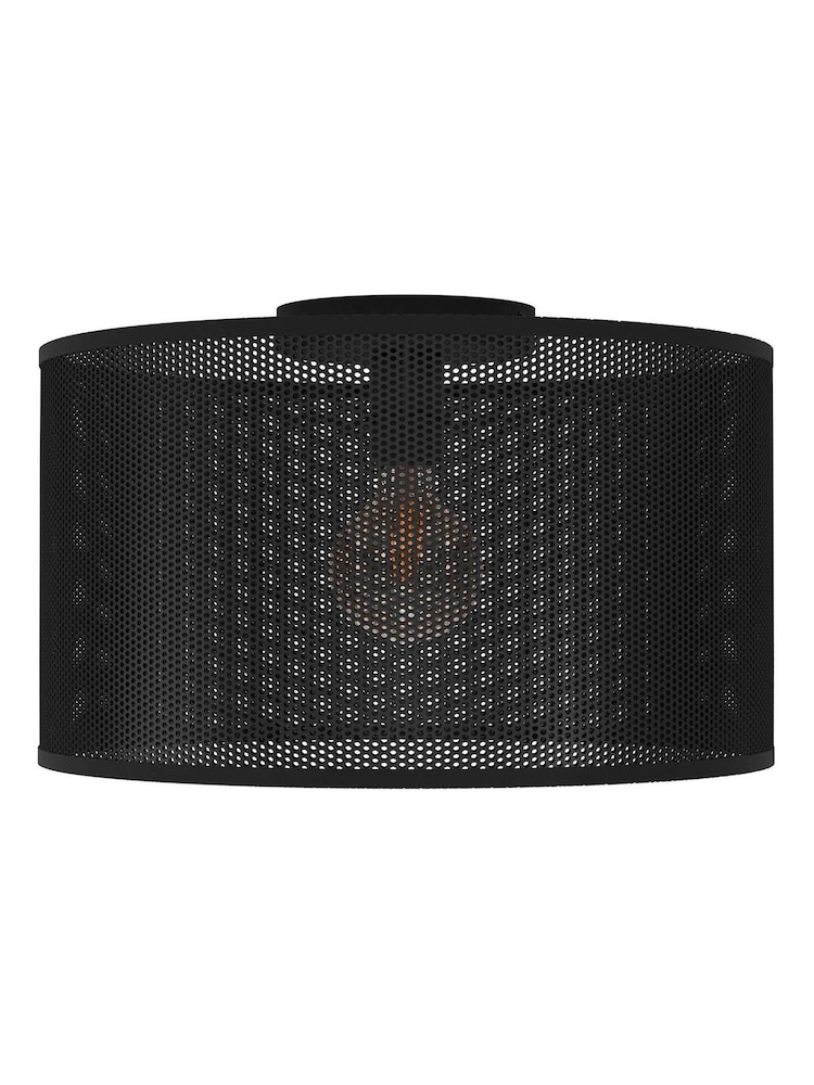 Eglo Black Manby Mesh Drum Ceiling Light - Image 2 of 3