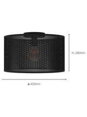 Eglo Black Manby Mesh Drum Ceiling Light - Image 3 of 3
