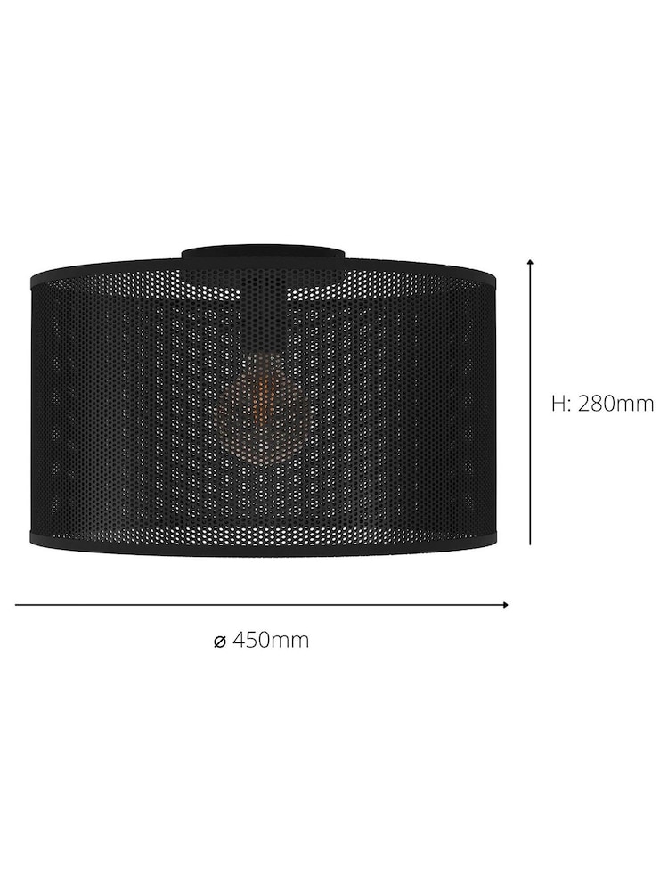 Eglo Black Manby Mesh Drum Ceiling Light - Image 3 of 3