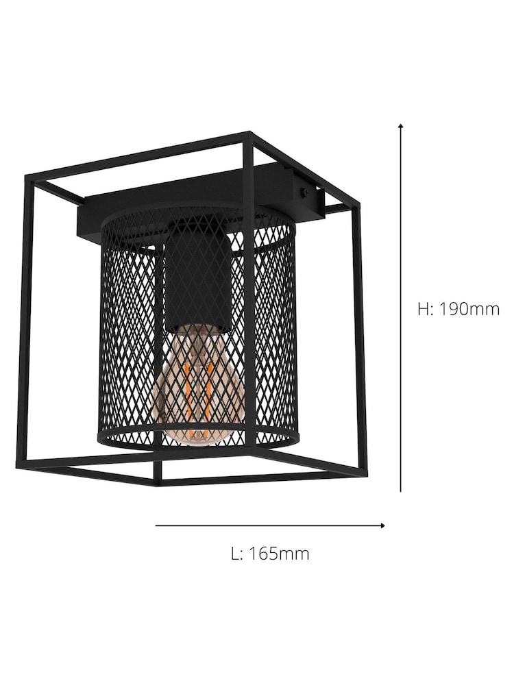 Eglo Black Catterick Mesh Ceiling Light - Image 3 of 3