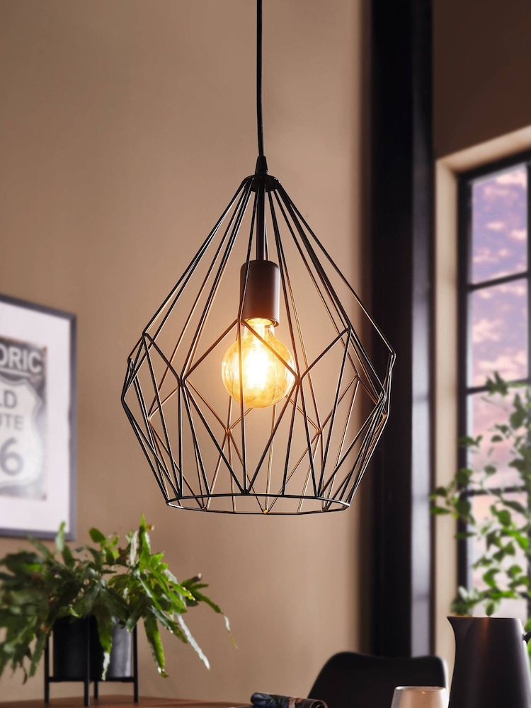 Eglo Black Carlton Wired Ceiling Light Pendant - Image 2 of 4 Eglo Black Carlton Wired Ceiling Light Pendant - Image 2 of 4